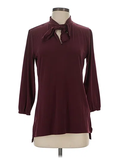 Pre-owned Michael Michael Kors 3/4 Sleeve Blouse In Burgundy