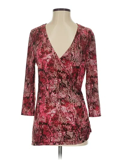 Pre-owned Michael Michael Kors 3/4 Sleeve Blouse In Burgundy