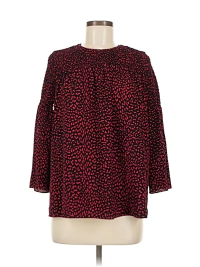 Pre-owned Michael Michael Kors 3/4 Sleeve Blouse In Burgundy