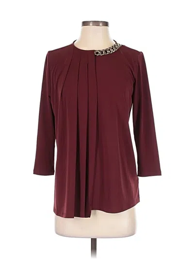 Pre-owned Michael Michael Kors 3/4 Sleeve Blouse In Burgundy