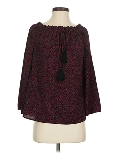 Pre-owned Michael Michael Kors 3/4 Sleeve Blouse In Burgundy