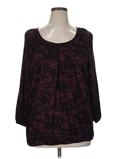 Pre-owned Michael Michael Kors 3/4 Sleeve Blouse In Burgundy