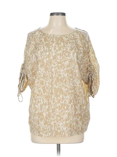 Pre-owned Michael Michael Kors 3/4 Sleeve Blouse In Gold