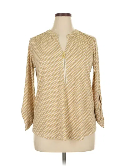 Pre-owned Michael Michael Kors 3/4 Sleeve Blouse In Gold