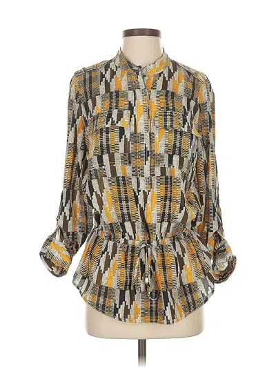 Pre-owned Michael Michael Kors 3/4 Sleeve Blouse In Gold