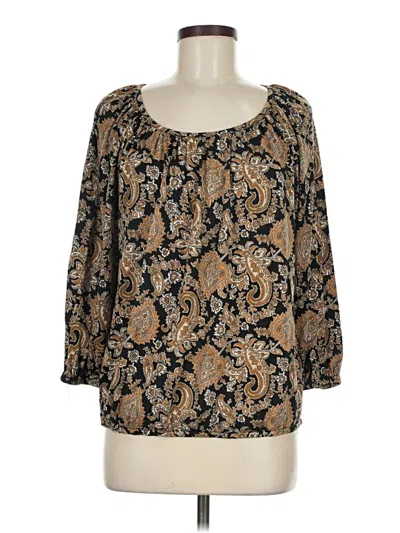 Pre-owned Michael Michael Kors 3/4 Sleeve Blouse In Gold