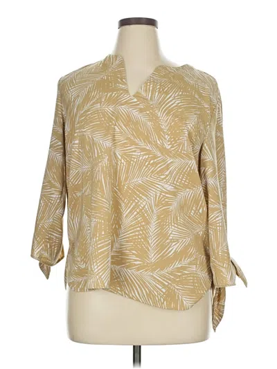 Pre-owned Michael Michael Kors 3/4 Sleeve Blouse In Gold