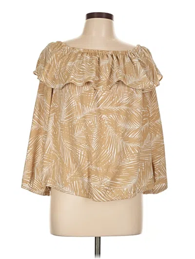 Pre-owned Michael Michael Kors 3/4 Sleeve Blouse In Gold