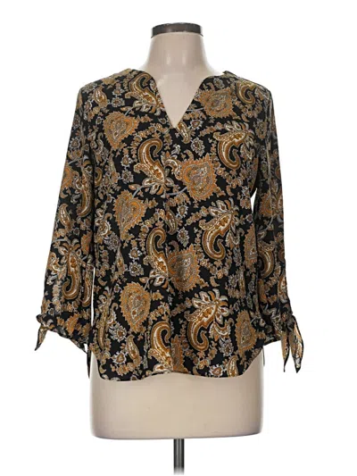 Pre-owned Michael Michael Kors 3/4 Sleeve Blouse In Gold