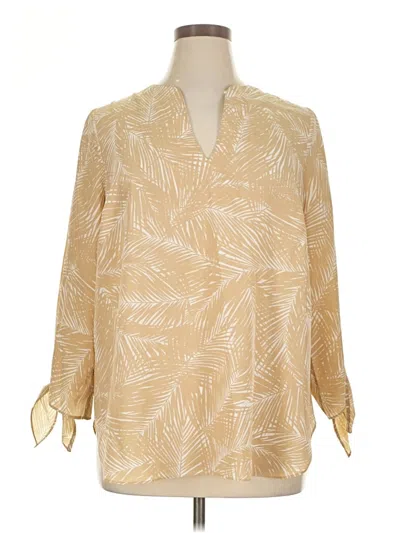 Pre-owned Michael Michael Kors 3/4 Sleeve Blouse In Gold