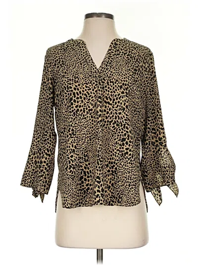 Pre-owned Michael Michael Kors 3/4 Sleeve Blouse In Gold