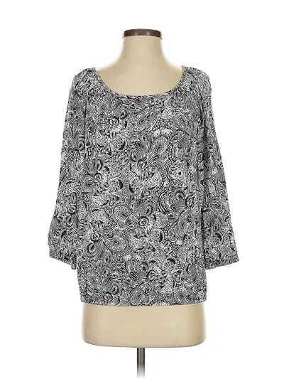 Pre-owned Michael Michael Kors 3/4 Sleeve Blouse In Gray