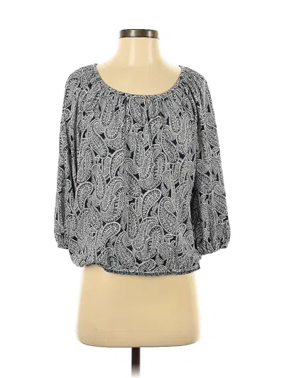 Pre-owned Michael Michael Kors 3/4 Sleeve Blouse In Gray