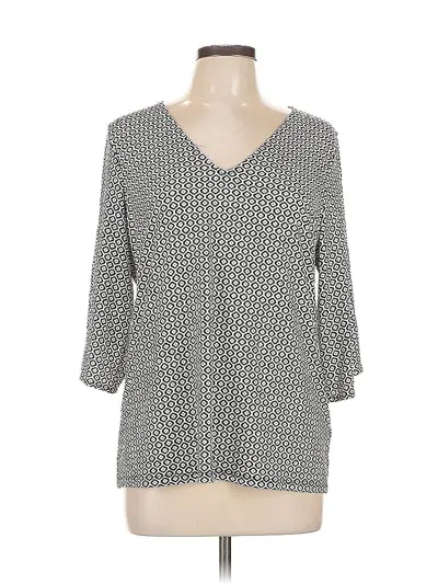 Pre-owned Michael Michael Kors 3/4 Sleeve Blouse In Gray