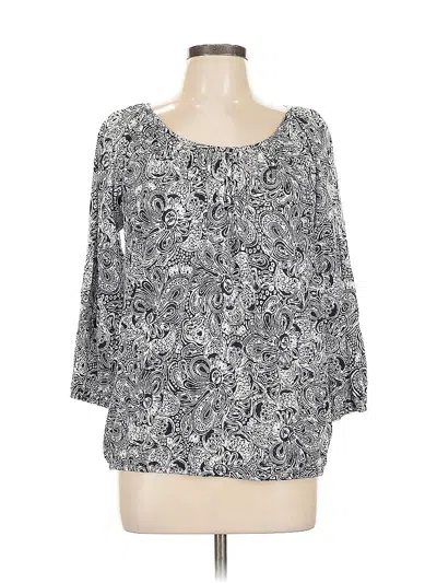 Pre-owned Michael Michael Kors 3/4 Sleeve Blouse In Gray