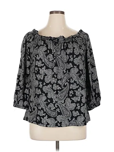 Pre-owned Michael Michael Kors 3/4 Sleeve Blouse In Gray