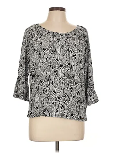 Pre-owned Michael Michael Kors 3/4 Sleeve Blouse In Gray