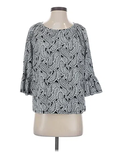 Pre-owned Michael Michael Kors 3/4 Sleeve Blouse In Gray