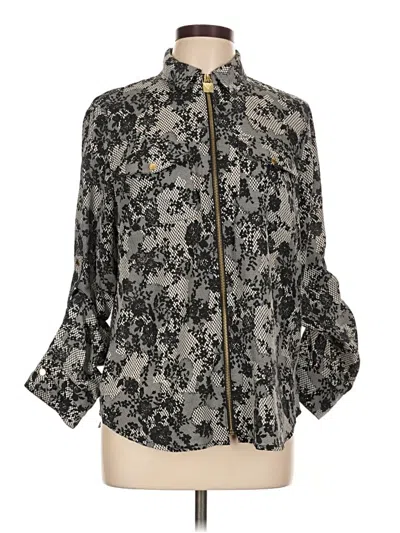 Pre-owned Michael Michael Kors 3/4 Sleeve Blouse In Gray