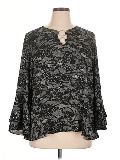 Pre-owned Michael Michael Kors 3/4 Sleeve Blouse In Gray