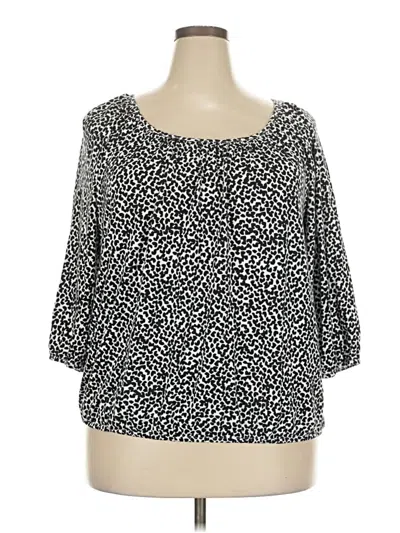 Pre-owned Michael Michael Kors 3/4 Sleeve Blouse In Gray