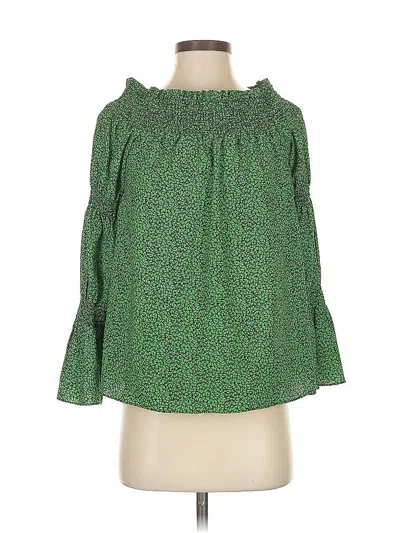 Pre-owned Michael Michael Kors 3/4 Sleeve Blouse In Green