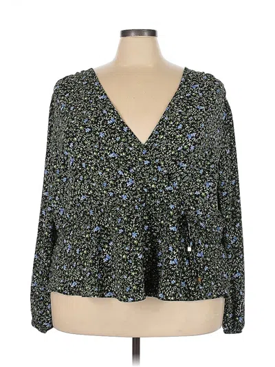 Pre-owned Michael Michael Kors 3/4 Sleeve Blouse In Green