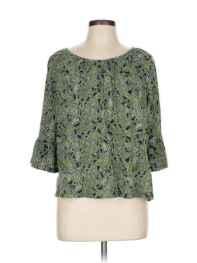 Pre-owned Michael Michael Kors 3/4 Sleeve Blouse In Green