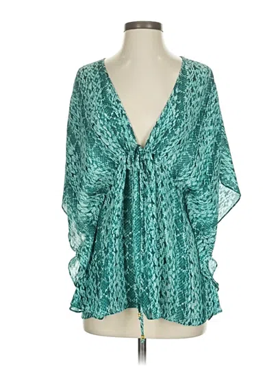 Pre-owned Michael Michael Kors 3/4 Sleeve Blouse In Green