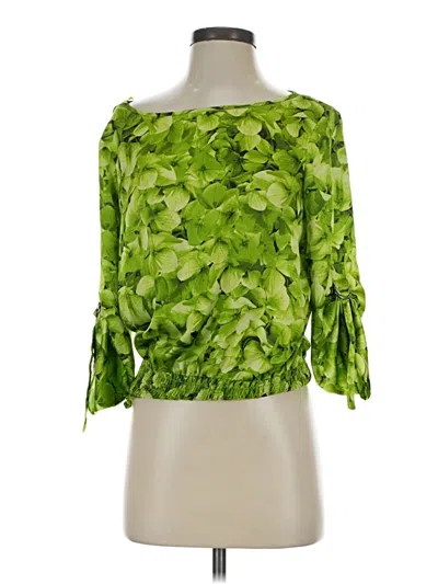 Pre-owned Michael Michael Kors 3/4 Sleeve Blouse In Green