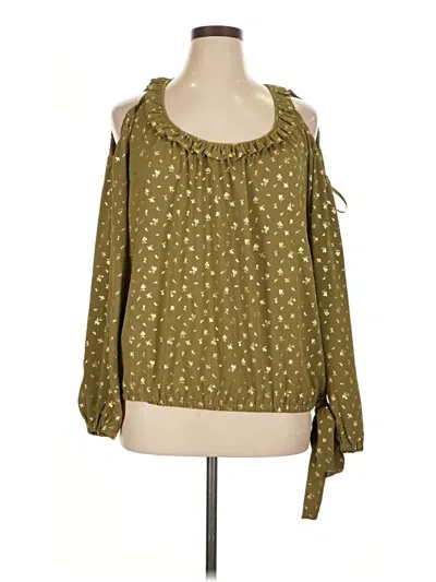 Pre-owned Michael Michael Kors 3/4 Sleeve Blouse In Green