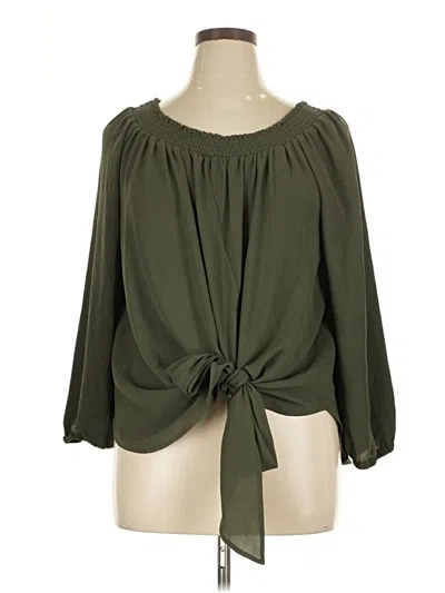 Pre-owned Michael Michael Kors 3/4 Sleeve Blouse In Green