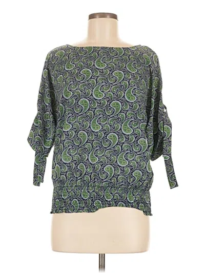 Pre-owned Michael Michael Kors 3/4 Sleeve Blouse In Green