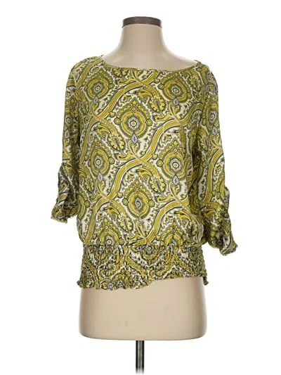 Pre-owned Michael Michael Kors 3/4 Sleeve Blouse In Green