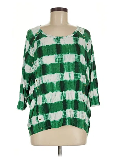 Pre-owned Michael Michael Kors 3/4 Sleeve Blouse In Green