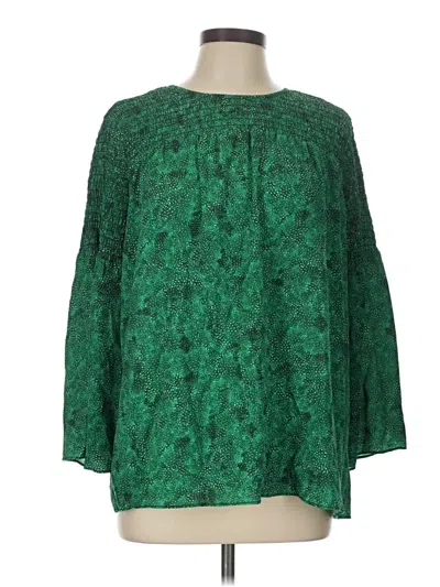 Pre-owned Michael Michael Kors 3/4 Sleeve Blouse In Green