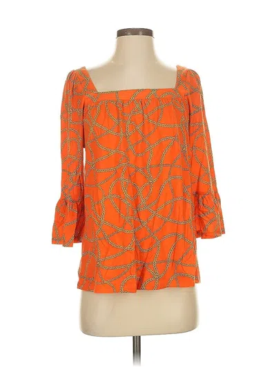 Pre-owned Michael Michael Kors 3/4 Sleeve Blouse In Orange