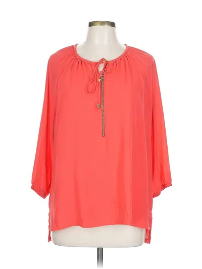 Pre-owned Michael Michael Kors 3/4 Sleeve Blouse In Orange