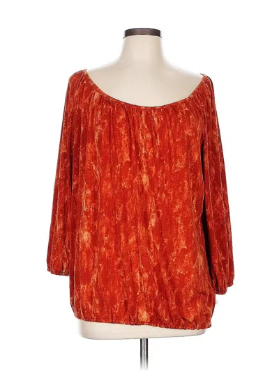 Pre-owned Michael Michael Kors 3/4 Sleeve Blouse In Orange