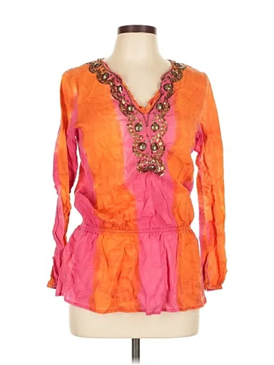 Pre-owned Michael Michael Kors 3/4 Sleeve Blouse In Orange