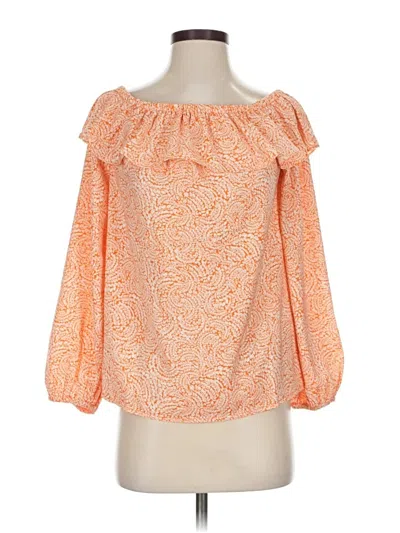 Pre-owned Michael Michael Kors 3/4 Sleeve Blouse In Orange