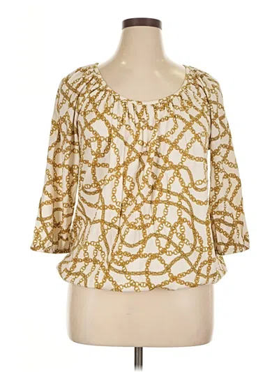 Pre-owned Michael Michael Kors 3/4 Sleeve Blouse In Orange