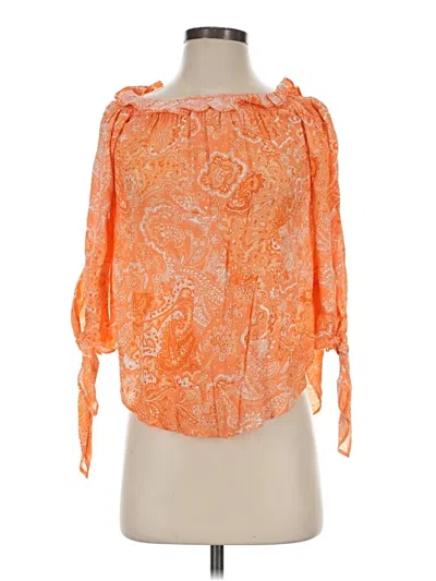 Michael Michael Kors 3/4 Sleeve Blouse In Orange
