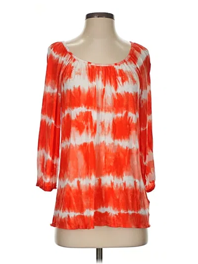 Pre-owned Michael Michael Kors 3/4 Sleeve Blouse In Orange