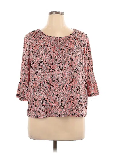 Pre-owned Michael Michael Kors 3/4 Sleeve Blouse In Pink