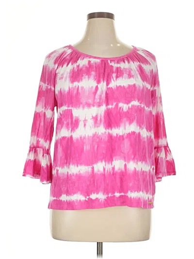 Michael Michael Kors 3/4 Sleeve Blouse In Pink