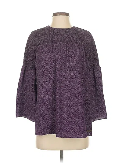 Pre-owned Michael Michael Kors 3/4 Sleeve Blouse In Purple