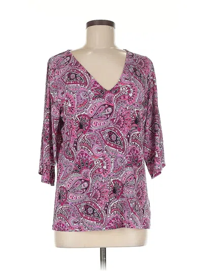 Pre-owned Michael Michael Kors 3/4 Sleeve Blouse In Purple