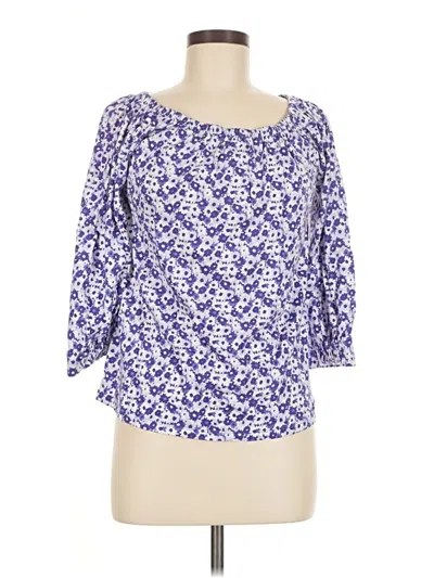 Pre-owned Michael Michael Kors 3/4 Sleeve Blouse In Purple