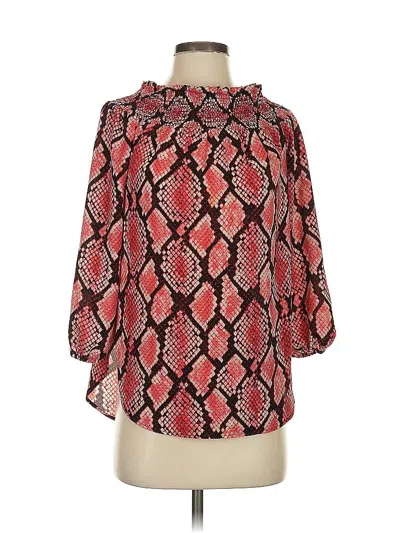 Pre-owned Michael Michael Kors 3/4 Sleeve Blouse In Red
